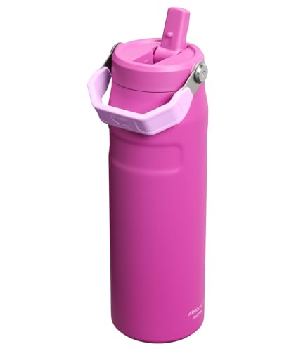 Stanley IceFlow Flip Straw 2.0 Water Bottle 24 OZ | Built-In Straw with Larger Opening | Lightweight & Leak-Resistant | Insulated Stainless Steel | BPA-Free | Dark Blossom - color: Dark Blossom, size: 24 Ounces