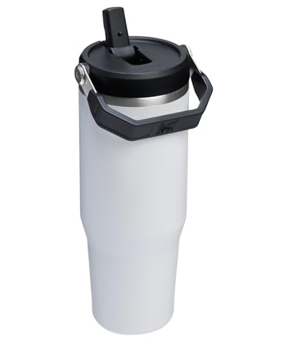 STANLEY IceFlow 2.0 Flip Straw Tumbler with Handle 30 oz | Twist On Lid and Flip Up Straw | Leakproof Water Bottle | Insulated Stainless Steel | BPA-Free | Chalk - color: Chalk, size: 30 Ounces