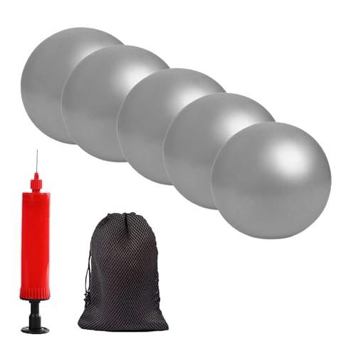 6 Inch Mini Exercise Pilates Yoga Ball, Stability Ball for Yoga, Barre, Training and Physical Therapy- Improves Balance with Inflate Pump(Pink) - color: grey-5pcs, size: 6 Inch
