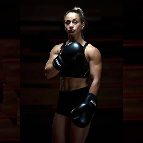 Kruzak Boxing Gloves for Men & Women, Sparring & Kickboxing Gloves, Muay Thai & MMA Gloves, 8-16 oz - color: Black, size: 10 oz