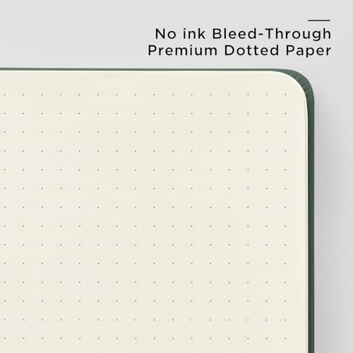 &And Per Se 10-Pack Dotted Notebooks, A5 Hardcover Dotted Journal Set, 160 Pages, 100gsm Paper, Office Supply Bulk Order, Corporate Workshop Materials – 3 Sticker Sheets Each (Green) - color: Green, style: 10 Pack-Dotted