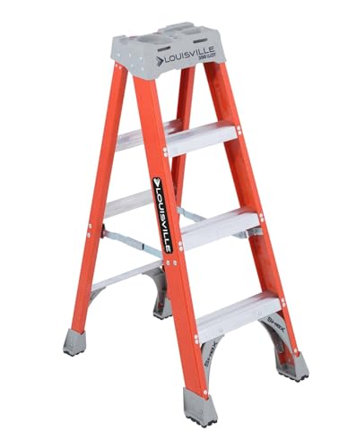 Louisville Ladder 4-Foot Fiberglass Step Ladder, 300-Pound Load Capacity, Type IA, FS1504 - size: 4 feet