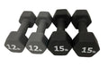 Neoprene Coated Dumbbell Hand Weight Set - style: 54-Pounds total -2 Pairs (12-LB, 15-LB)