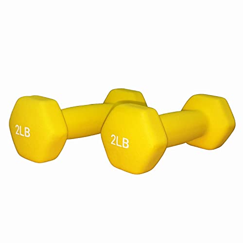 FUXION Neoprene Dumbbell Hand Weights, Sets of 2 Hexagon Non-Slip Weights for Home Gym Yoga Pilates Workout - size: 2lb Pair