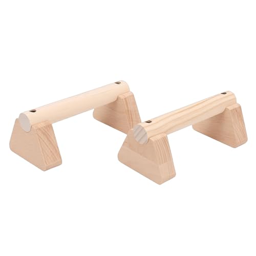 2Pcs Parallettes Push Up Bar, Wooden Parallettes Handle Stands Grip Body Strength Training, Push Up Stand with Anti Slip Pad, Balance Beam Exercise for Men Strength Training - size: 20cm