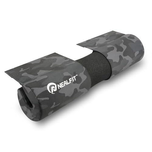 NEALFIT Barbell Squat Pad with Thick Nylon Padding, Hip Thrust Pad for Squats, Lunges, Neck Shoulder Squat Pad for Olympic or Standard Bars - color: Camo