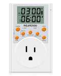 Timer Outlet, Nearpow Multifunctional Infinite Cycle Programmable Plug-in Digital Timer Switch with 3-Prong Outlet for Appliances, Energy-Saving Timer, 15A/1800W - color: Orange