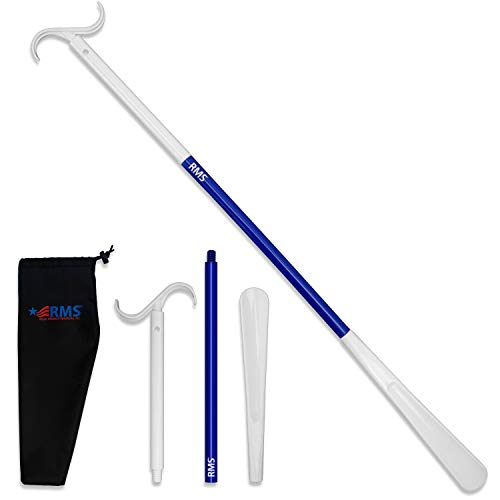 RMS 35.5 Inch Extra Long Dressing Stick with Sock Remover and Shoe Horn | Dressing Helper for clothes, shoes, shirts, pants, socks and shoes without bending or reaching