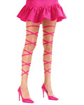 PENTA ANGEL Rave Leg Wraps Elastic Leg Grater Straps Legging Costume Accessories for Women Concert Festival Halloween Outfit - color: Rose Red