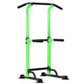 SogesPower Power Tower Dip Station Pull Up Bar for Home Gym Adjustable Height Strength Training Workout Equipment,Pull Up Bar Station - color: Green