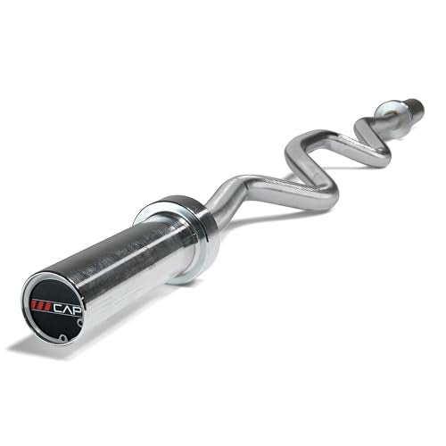 CAP 48" Olympic Super Curl Bar | Heavy Duty Solid Steel, 500 lb Capacity - color: Chrome, style: Elite