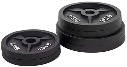 BalanceFrom Cast Iron Olympic 2-Inch Plate Weight Plate for Strength Training, Weightlifting and Crossfit, Multiple Packages - color: Style #7, style: D. 210LB Set