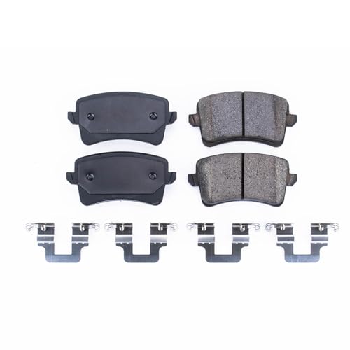PowerStop Rear Brake Pads for Audi A4 2010-16 |A4 allroad 2013-16 |A4 Quattro 2009-16 |A5 2010-15 |A5 Quattro 2008-17 - Z17 Ceramic Brake Pads with Installation Hardware, 17-1386 - style: 17-1386