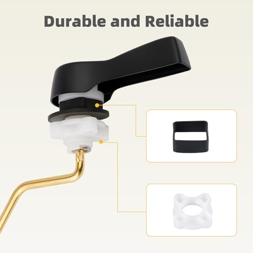 Universal Black Metal Toilet Handle Lever Replacement, Side/Angle Mount | Solid Brass Toilet Flush Handle Compatible with Kohler/American Standard/ TOTO/Gerber, Stainless Steel Chain, Easy to Install - color: Matte Black, style: Side Mount Design