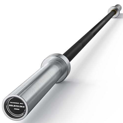 PAPABABE Olympic Barbell, 4ft/5ft/6ft/6.5ft Straight Barbell Womens Olympic Barbell for Strength Training and Technique Adjusting, 2 inch Olympic Bar with Moderate Knurling For Bench Press, Squats Curls Deadlifts Weightlifting - color: 6ft Technique Bar B