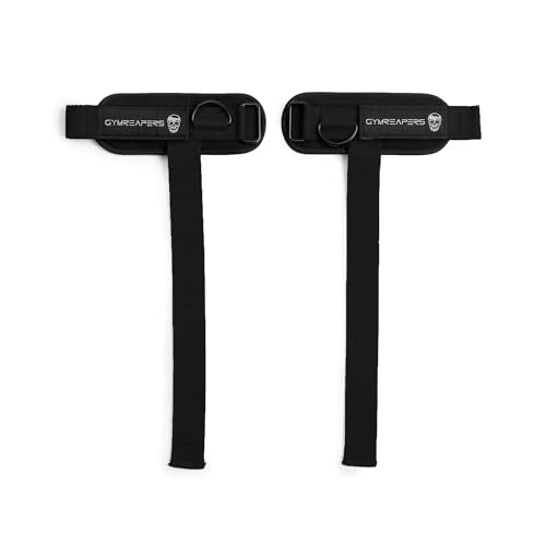 Gymreapers GripLink Lifting Straps – Heavy Duty D-Ring Weight Lifting Wrist Straps with Anti-Slip Silicone Grip Beads, Adjustable Support for Deadlifts, Powerlifting, Cable Machines & Gym Training - color: Black/White
