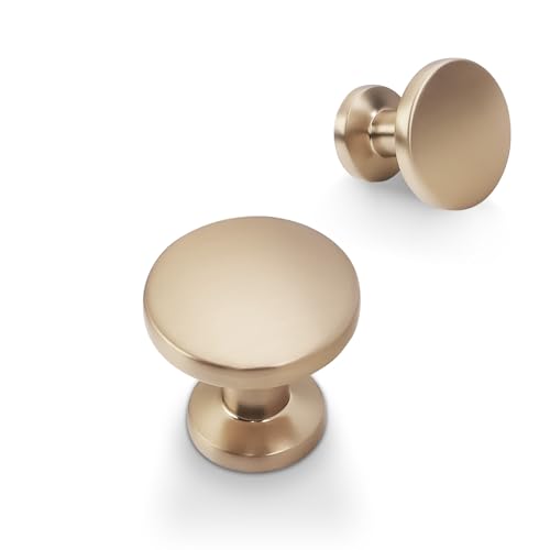 Bronze and Gold Kitchen Cabinet Hardware - Pack of 10 Drawer and Cabinet Knobs, Zinc Alloy, Handles - color: Champagne Bronze, size: 1-1/4" Diameter（32mm）