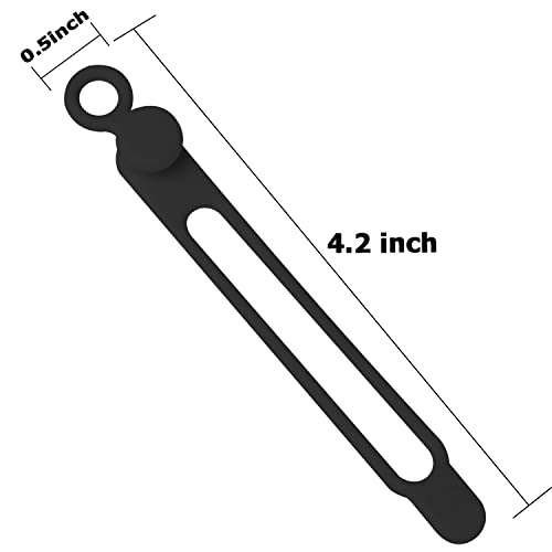 16Pcs Silicone Cable Ties Cord Organizer for Bundling Earphone, Phone Charger, Computer Cords, Reusable Wire Cable Management in Home,Office,Kitchen,School,Travel (Black) - color: Black, size: 4.2 Inch