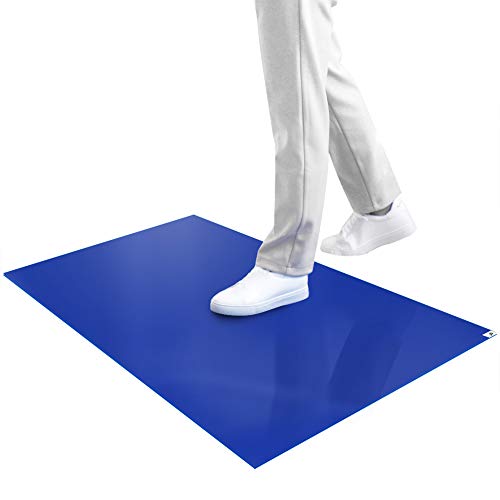 SATECH Sticky/Tacky/Adhesive Mat 18" x 36" Blue (Case of 4 Mats,30 Sheets Each) for Cleanroom Laboratory Hospital Construction Pets - color: Blue, size: 18" x 36"