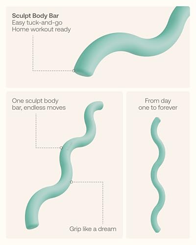 BetterMe Sculpt Body Bar – Weighted Exercise Bar for Strength Training – Home Gym Workout Barbell for Squats, Deadlifts, Curls & Full Body Workouts - color: Subtle Mint