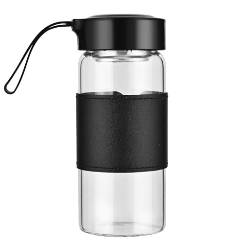 Small Glass Shaker Bottle,16oz BPA Free Odorless Shaker Bottle with 304SS Mixing Ball and Removable Cleaning Brush for Fitness & Protein Shakes(Black-1Pack) - style: Black-1Pack