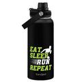 SANDJEST Running Insulated Stainless Steel Water Bottle 32oz, Eat Sleap Run Repeat, Vacuum Chug Lid Travel Tumbler for Men Friends Dad Brothers Runners, Gift for Birthday Christmas - color: Running