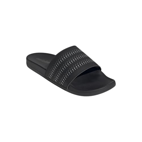 adidas Women's Adilette Comfort Slides - color: Black/Silver Metallic/Black, size: 19 Women/18 Men