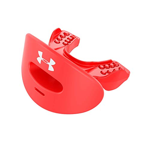 Under Armour Lip Gaurd for Football, Football Mouth Guard With Strap, Football Mouthpiece, Full Mouth Protection, Football Mouth Guard for Braces, Lip Guard Mouth Piece, Adult and Youth Mouth Guards - color: Red