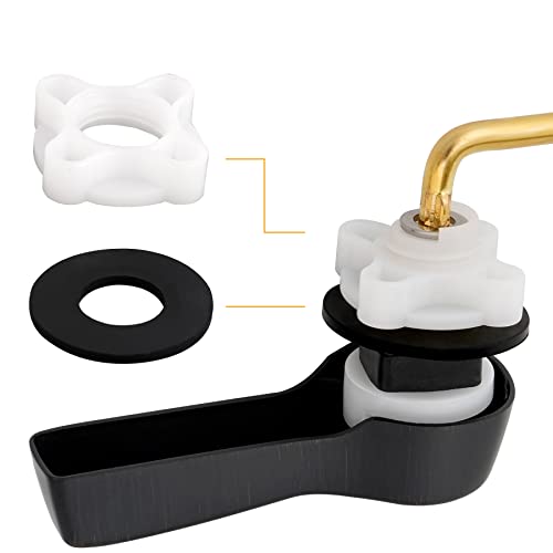 Hibbent Universal Metal Side Mount Toilet Handle Replacement Kit, Brass Toilet Flush Tank Lever with Stainless Steel Flapper Chains for Most Toilets, Oil-Rubbed Bronze - color: Oil Rubbed Bronze, style: Side Mount