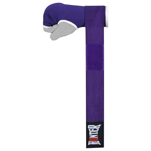 HUNTER Gel Boxing Hand Wraps for Men & Women, Quick Inner Gloves with Wrist Support for MMA, Muay Thai, Kickboxing & Martial Arts Training, Knuckle Protection (Pair) - color: Purple, size: Large-X-Large