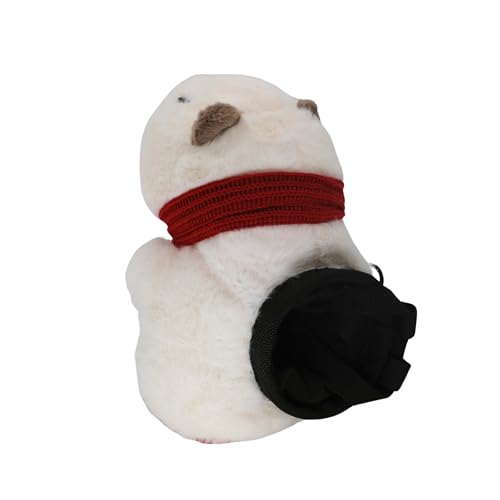 Rock Climbing Chalk Bag – Cute Plush Chalk Bag for Bouldering, Gym, Indoor & Outdoor Climbing – Drawstring Closure, Adjustable Waist Belt – Fun Character Design for Climbers - color: Capybara Scarf