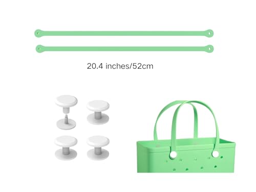 Replacement Straps for S/M Rubber Beach Bag, Replacement Handles with 4 Snaps, EVA Bag Strap Replacement - color: Mint Green