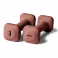 WeGym SafeGrip Square Dumbbells with Anti Slip Handles, Aesthetic Free Weights for Home Workouts, Stable Design Prevents Rolling during Floor Exercises - color: Rose, style: 3LB Pair