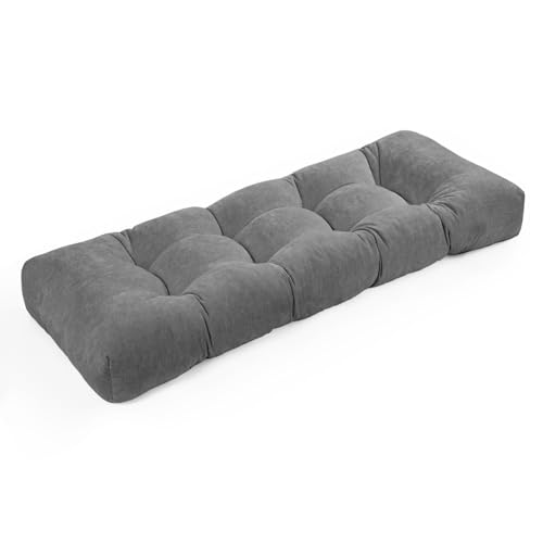 ROFIELTY Bench Cushion 42 Inch, Non-Slip Tufted Bench Cushion for Indoor Furniture for Bay Window, Entryway Bench, Piano Seat (Chenille-Gray, 42x16x4) - color: Chenille-gray, size: 42x16x4