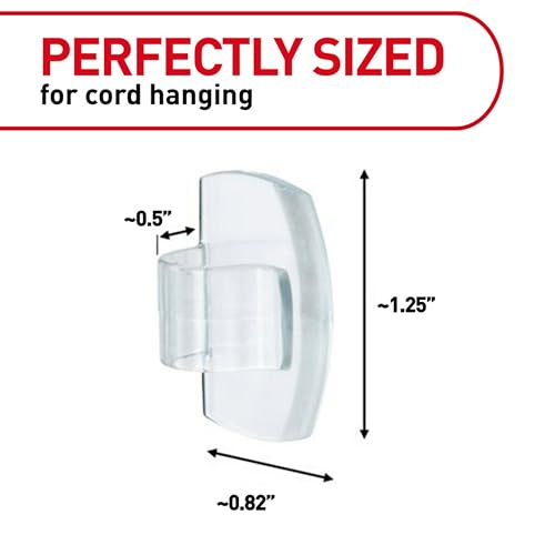 Command Round Cord Clips, Damage-Free Hanging Cable Clips, No Tools Wall Clips for Hanging Electrical Cables of Christmas Decorations, 13 Clear Cord Clips and 16 Command Strips - size: 13 Clips, 16 Strips