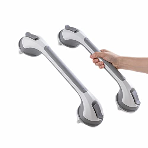 TAILI Grab Bars for Bathtubs and Showers 2 Pack Suction Grab Bar, Heavy Duty Shower Handle Removable Bath Handrails for Seniors and Elderly, Bathroom Safety Grip No Drilling Waterproof,Grey,G9 - color: Gray, size: 16.8"