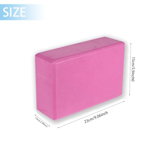 Custom Yoga Blocks with Image Text Logo Eva Foam Lightweight Yoga Bricks for Yoga Pilates Stretching Meditation Dance Yoga Accessories - color: Solid Pink