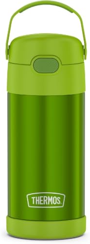 THERMOS FUNTAINER Water Bottle with Straw - 12 Ounce - Kids Stainless Steel Vacuum Insulated Water Bottle with Lid, Lime (Pack of 6) - color: Lime, size: 12 Ounces (Pack of 6)