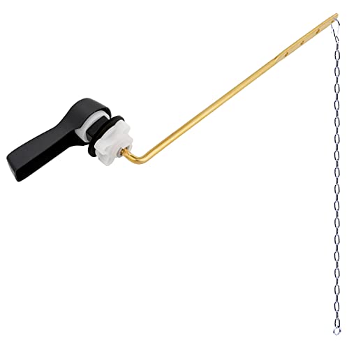Hibbent Universal Metal Front Mount Toilet Handle Replacement Kit | Oil Rubbed Bronze Solid Brass Toilet Flush Tank Lever, Stainless Steel Flapper Chains for Most Toilet Tanks - color: Oil Rubbed Bronze, style: Upgraded Front Mount