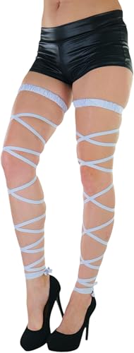 ToBeInStyle Women's Leg Wraps Ravewear Dancewear Elastic Straps Party Garter Music Festivals Costume Accessory Thigh High - color: Elastic Garter Wrap - White, size: One Size