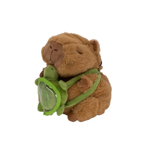 Rock Climbing Chalk Bag – Cute Plush Chalk Bag for Bouldering, Gym, Indoor & Outdoor Climbing – Drawstring Closure, Adjustable Waist Belt – Fun Character Design for Climbers - color: Capybara Turtle