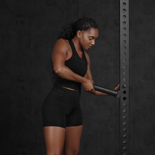 AmStaff Fitness Olympic Weight Plate Holder for Power & Squat Racks – Fits 2x2, 2.33x2.33, 3x3 Inch Tubes, 1" Hole – Storage Horns for Weight Plates on Power Rack – Pair - style: 2.33"x2.33" Tube Racks