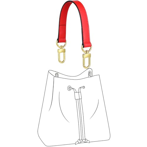 Genuine leather purse Handle compatible with Neonoe for Metis Noe BB NM Beaubourg Hobo - color: Red-purse Handles