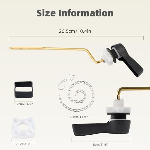 Universal Metal Toilet Handle Lever, Side/Angle Mount, Oil Rubbed Bronze | Solid Brass Toilet Flush Handle Compatible with Kohler/American Standard/ TOTO/Gerber, Stainless Steel Chain, Easy to Install - color: Oil Rubbed Bronze, style: Side Mount Design