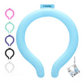 Neck Cooling Tube with Cold Insulated Bag,Reusable 18℃/64℉ Ice Neck Ring Wearable Body Cooler Products for Summer (Blue) - color: Blue