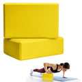 Septo 2 Pcs Yoga Blocks, 9x6x3 Inch Foam Blocks for Pilates | High density EVA foam Yoga Props lightweight non-slip surface for meditation stretching balance training - color: Yellow