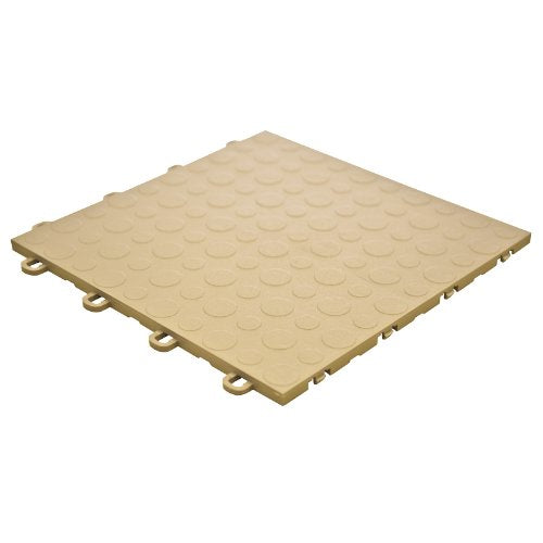Interlocking Modular Garage Flooring Tile, Coin Top (30 Pack) (Beige) - color: Beige