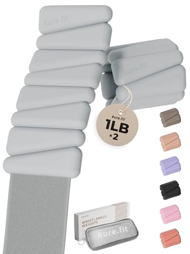 Pilates Weight | Wrist & Ankle Weights for Women | Weighted Bangles | 1LB/ 2LB Each (Set of 2) - color: Gray, size: 1 LB