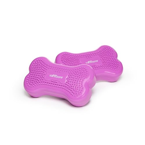 FitPAWS® K9FITbone® - Mini, Razzleberry (Set of 2) | Dog Balance Training Platform & Exercise Equipment | Workout Tool for Strength, Core & Stability - color: Razzleberry
