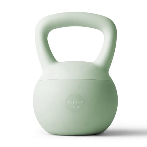 YOTTOY Soft Kettlebell,Kettlebell Anti-Slip Grip Weight for Home Workouts, Kettlebells Set Strength and Safety Guaranteed - color: Green, size: 15 Pounds